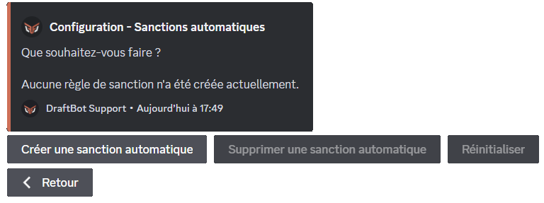 Sanctions automatiques via le /config