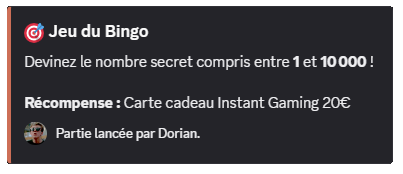 Partie de Bingo en cours