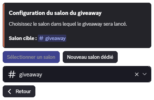 Sélection d'un salon existant