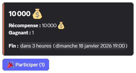 Giveaway sans bouton Participants