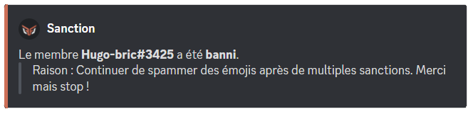 Bannissement d'un utilisateur