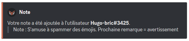 Note donnée à un membre