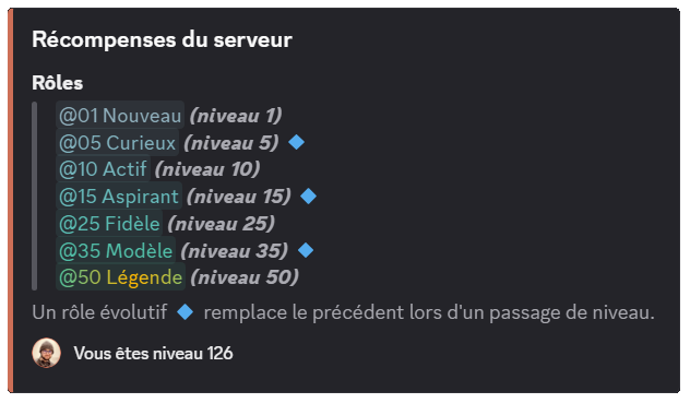 Récompenses de niveau