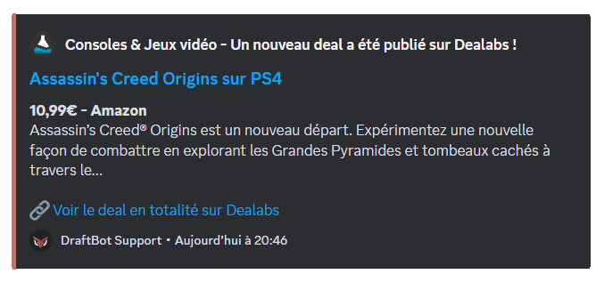 Notification Sociale Dealabs