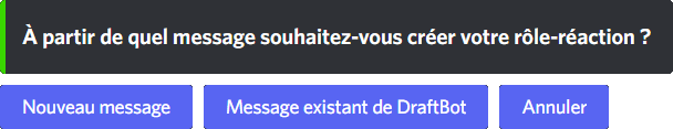Message de création d'un nouveau rôle-réaction