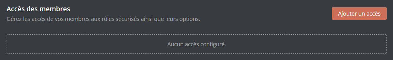 Section accès aux rôles