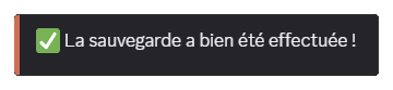 Panel de confirmation