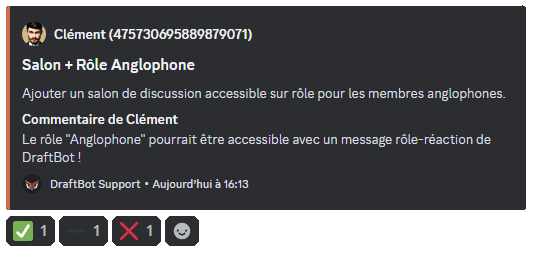 Suggestion commentée