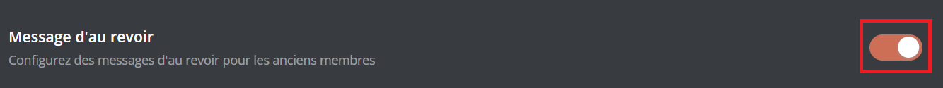 Enable the goodbye message system