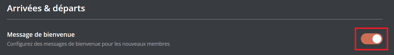 Enable the welcome system