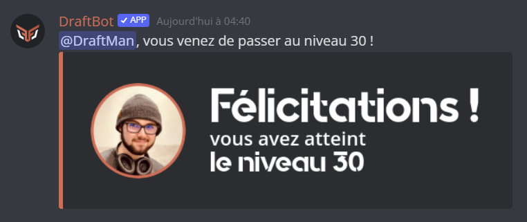 Announcement of a new level