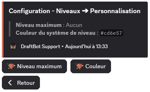The "Customization" menu through the /config command