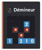Overview of the "Minesweeper" game in "Easy" mode