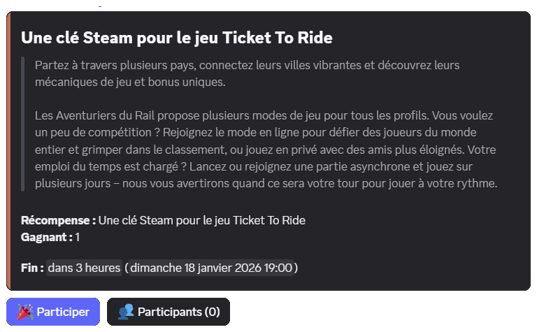 Giveaway with a custom title and description