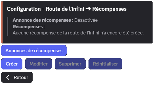 The "Rewards" menu through the /config command