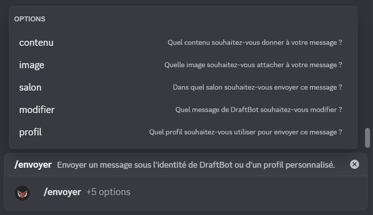 The /say command with its arguments
