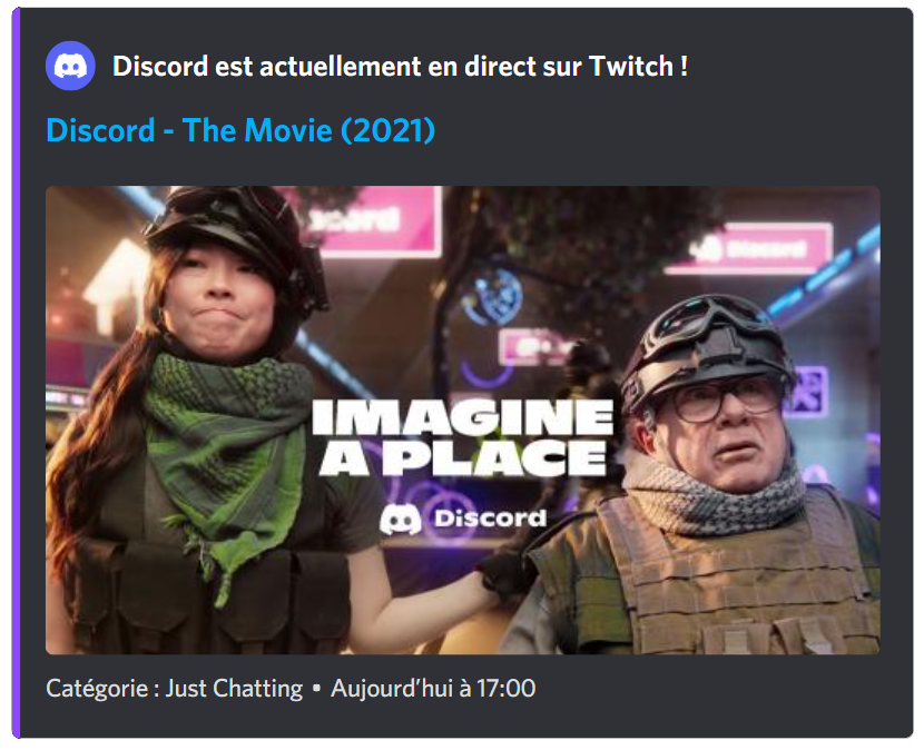 Twitch social notification