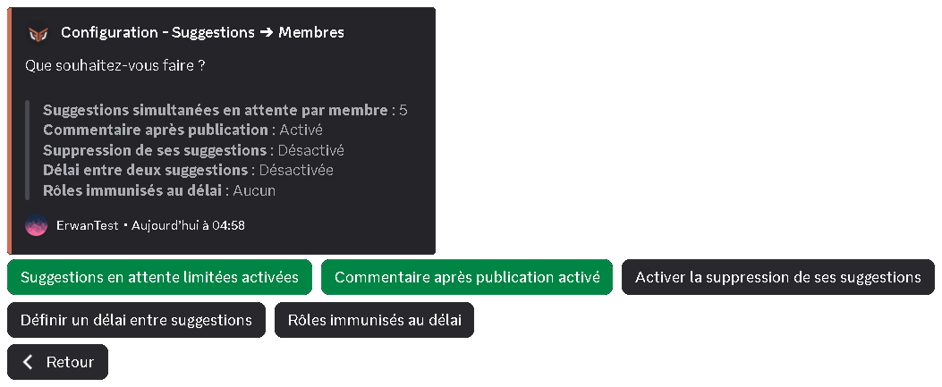 The "Members" menu, through the /config command