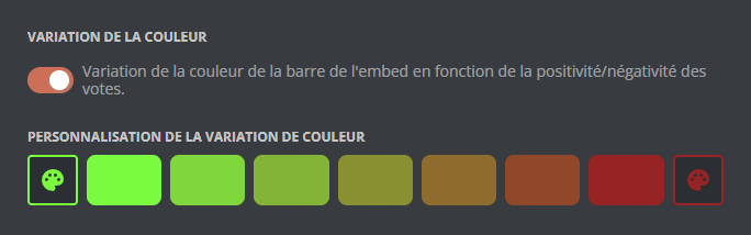 Managing color variations, from the panel