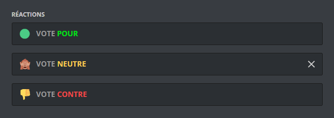 Managing the reactions used for suggestions, from the panel
