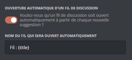 Managing automatic threads, from the panel