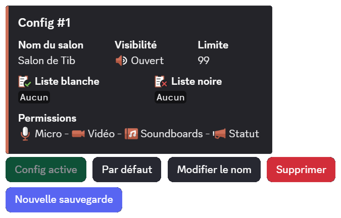 Menu of a save