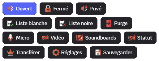 Illustration of the settings panel's buttons