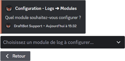 Configuring a log module through the /config command