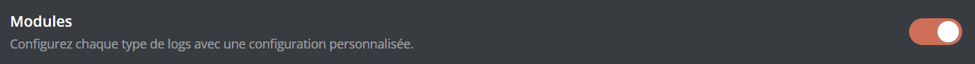Enabling log modules from the panel