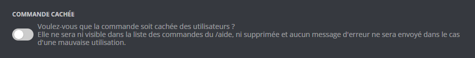 Option for hiding the command